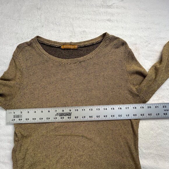Cut Loose Womens Knit Pullover Sweater Medium Brown Black Long Sleeve Round Neck - Picture 4 of 5